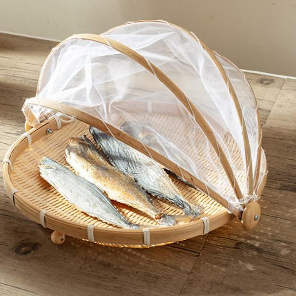 Bambus matserveringstelt Naturlig håndverk Brett Mesh Matlagring Kurv Måltid Bord Server Deksel