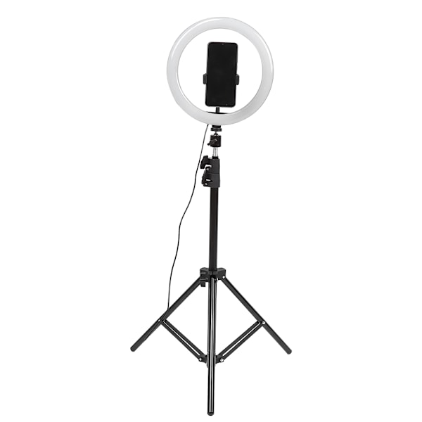 RGB Ring Fill Light Lampe med Telefonholder Klips Justerbar Stativfeste for Live Streaming