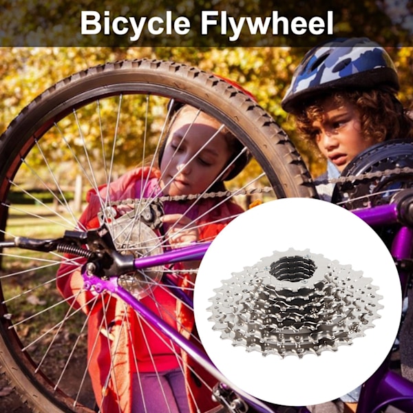 Högpresterande cykelkassett frihjul för elcykel, 7 växlar 32T kompatibel med MTB bakväxel, superlätt stålmaterial, smidig växel
