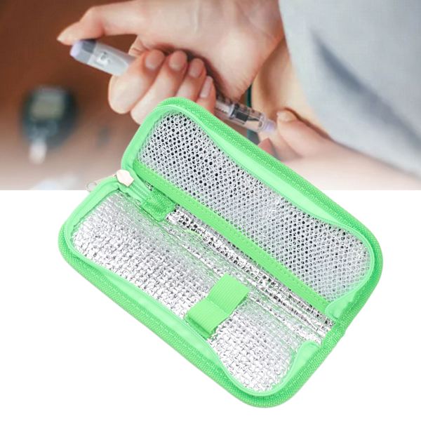 Insulin bärväska bärbar researrangör kylare väska för diabetes med dragkedja