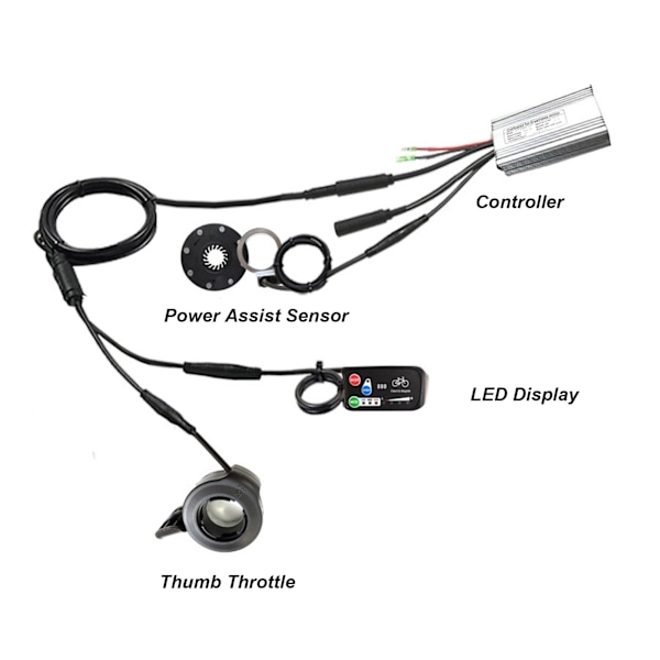 Sykkel litiumbatteri konverteringssett 22A kontroller LED 880 display 1 til 2 tilkoblingslinjesett for 500W motor