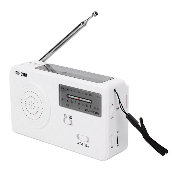 RD-638T Bärbar solcellsdriven handvev AM FM-radio nödläge med LED-ficklampa