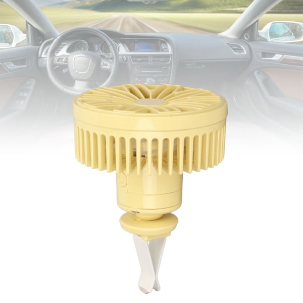 Car Cooling Fan 5V Electric Air Circulation Fan USB Connector 360 Degree Rotation Portable Fan for Car Truck SUV Yellow