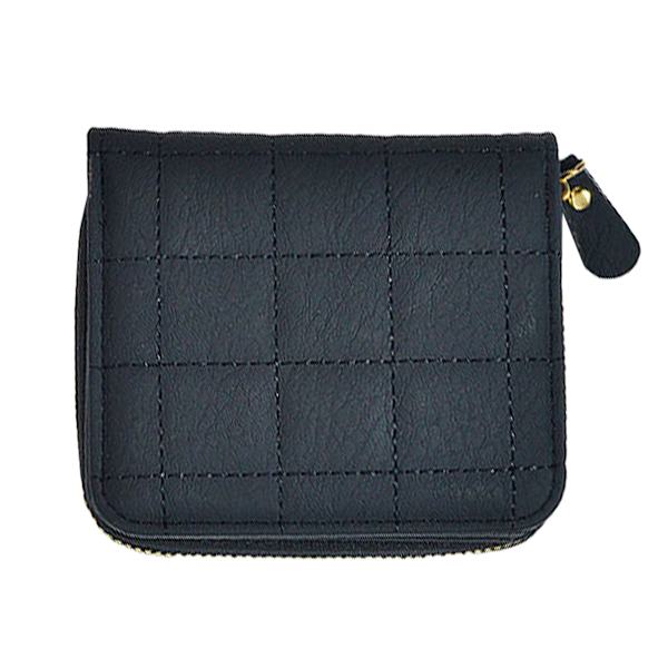 Dam Läder Plånbok Liten Bifold Dragkedja Fickplånbok Kortfodral, 11cm*10cm*3cm