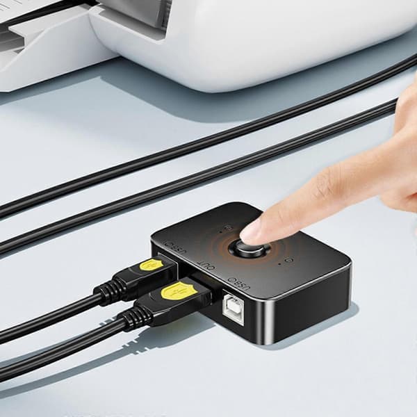 GETIT Printer USB 2-ports USB-splitter kompatibel med printerdeling Printerdelingsvælger Printerdelingscomputer Printerdeler