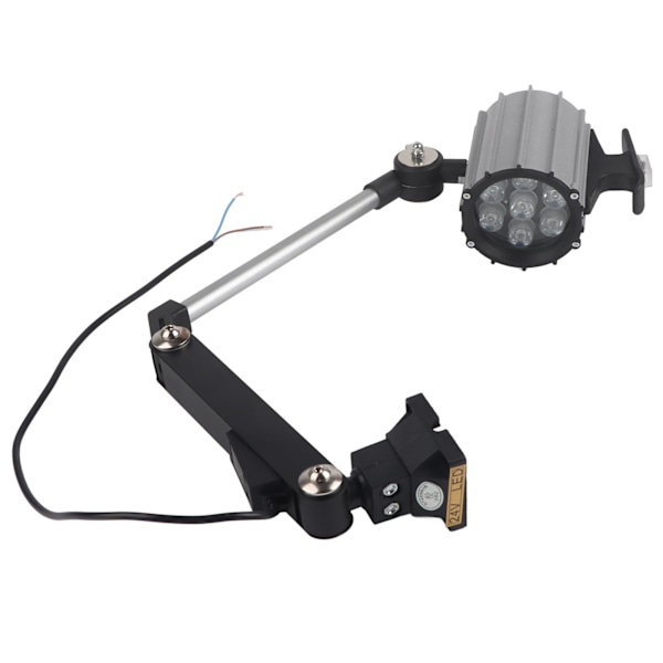 LED Lang Arm Justerbar Multifunktionel Arbejdslampe med Skruefiksering til Drejebænk CNC Fræsemaskine 7W 24V