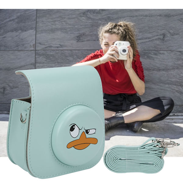 PU-nahkainen, putoamisenestolla varustettu, piirroskuvioinen olkalaukku Instax mini11/8/9 -kameroille
