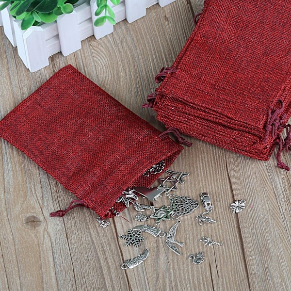 10 stk. jutepose bordeaux 10*14cm