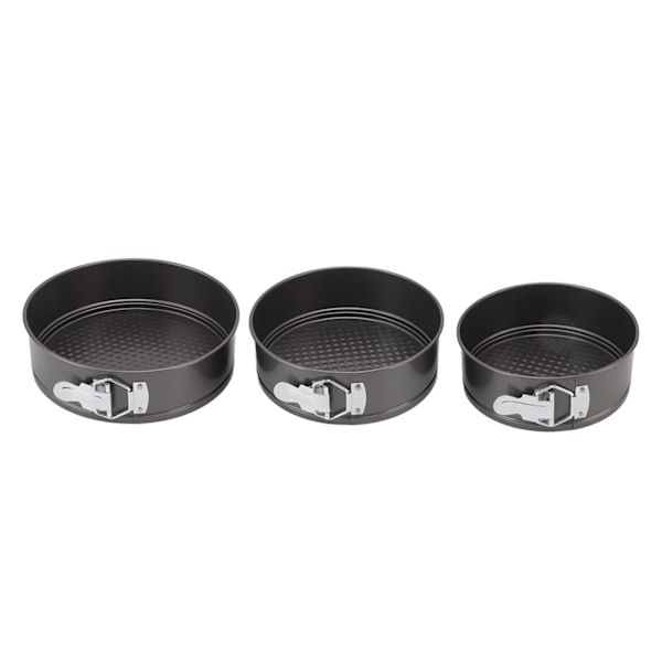 3 st kakform set förhindra klibbning rund fjäderform med löstagbar botten bakverktyg för ostkaka pizza bröd