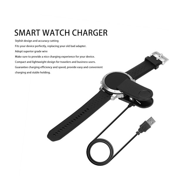 Smartwatch-laddare ABS och TPE 1 M USB 5V 1A Smartwatch-laddningsdocka för Chronos Smartwatch