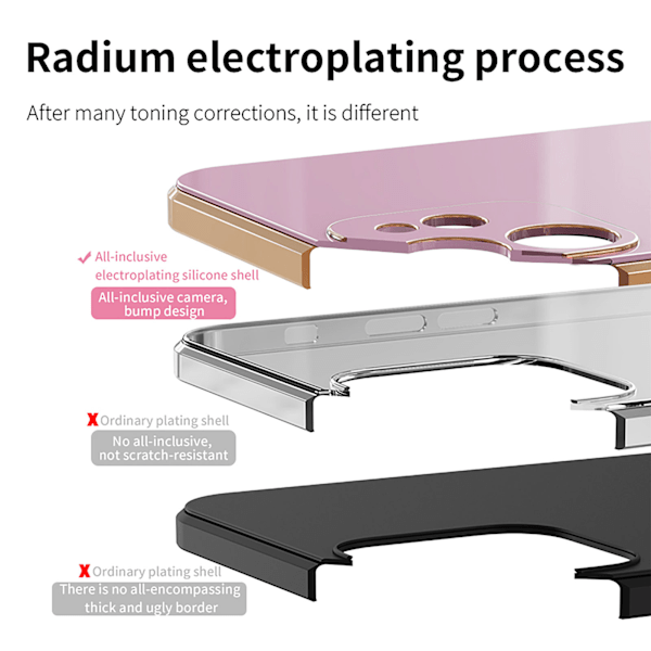 Mobiltelefon Skal Rosaguld Elektroplet Ring Telefon Etui Damer Ultra Tynd Blød TPU Telefon Cover til IPhone 13 Pro Frugt Grøn