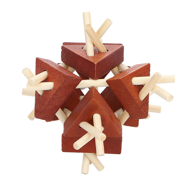 Træ Interlocking Hjernetrimleke Puslespill Jigsaw Lås Intelligent Opplåsingsleke