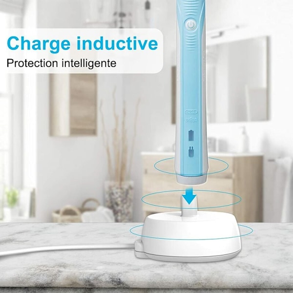 Tandborstladdare för Oral B, Induktiv Laddningsadapter, Portabel Reseladdare 220V Europeisk Kontakt, Säker Laddning, Säkerhet