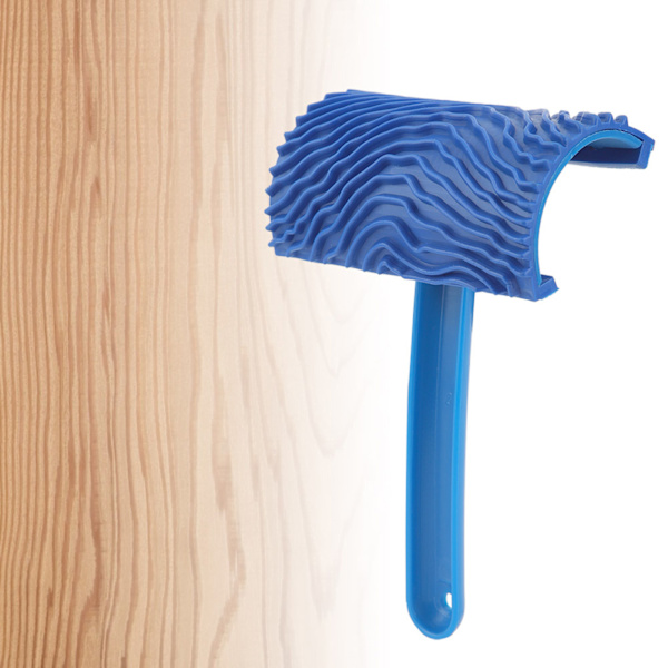 Blå gummimaling med trekorneffekt og håndtak for DIY-vegg
