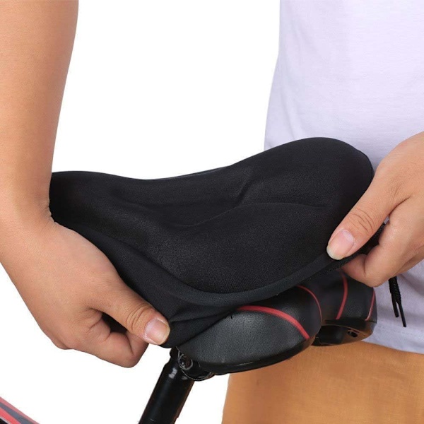 Ergonomiskt 3D Gel Cykelsadelöverdrag, Universell Passform För De Flesta Cyklar, Extra Mjuk Memory Foam Vaddering Med Andningsbart Lycra Tyg Och Halkskydd