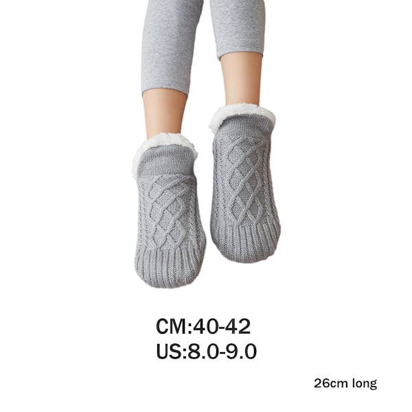 Toffelsockor för kvinnor, halkfria termiska innesockor för damer 40-42 (26cm)