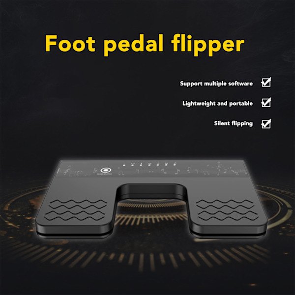 Trådløs sidevenderpedal Bluetooth genopladelig lydløs musik sidevender til tablet smartphone