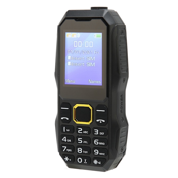 Ældre mobiltelefon 1,8 tommer LCD store knapper dobbelt kort dobbelt standby seniortelefon med 5800mAh batteri