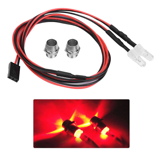 2PCS 5mm strålkastare RC tillbehör LED-lampor för 1/10 modell driftbil fordon (12# rött ljus)