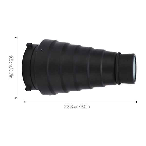 Blixt Snoot Mount Konisk Snoot Kit Optisk Fotografi Blixt Kondensatorrör för Studio Foto Video