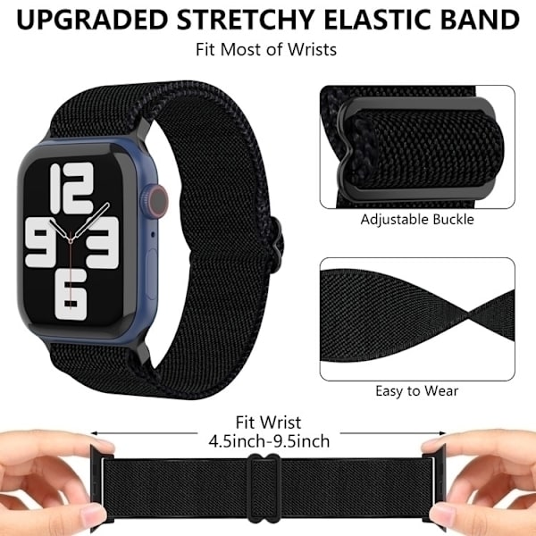 Nylon armband, RAINBOW, 38/40/41 mm, flerfärgad, one size