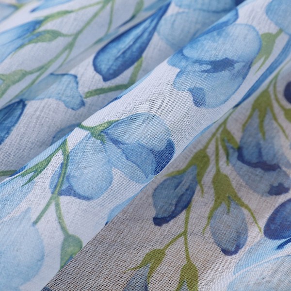 Polyester fönstergardin Valances Voile sovrum vardagsrum inredning (blå)