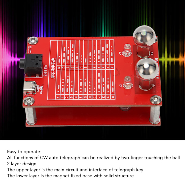 Automatisk telegrafnøkkel 5V CW Morse-koder Nøkkel med magnet fast base for kortbølgeradio 3,5 mm utgangsgrenseflate