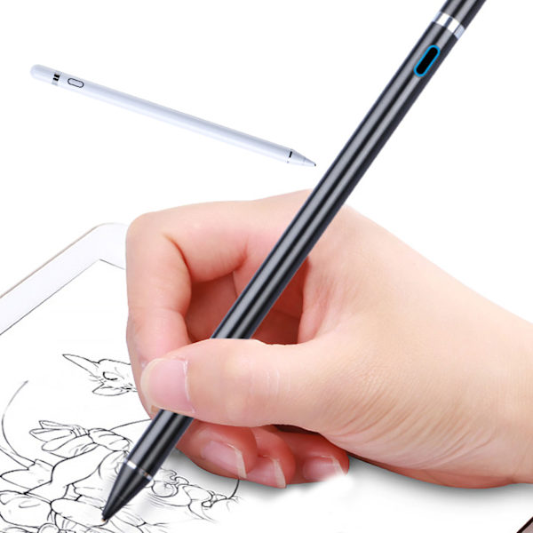 Tablet Stylus Pen 5V 0.2A Høj Nøjagtighed Fleksibel Universal Touch Screen Pen til Tablet PC Telefon Sort