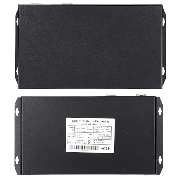 Ethernet Mediaomvandlare Twisted Pair RJ45 10/100/1000M 2 Optisk Fiber 10 Portar Adaptiv SFP