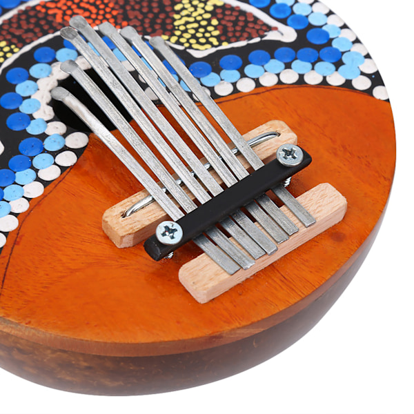 7 Tangenter Stembar Mbira i Kokosnøddeskal - Bærbar Tommelfingerklaver Musikinstrument