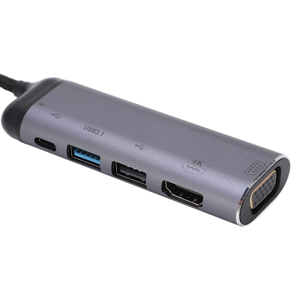 6-in-1 USB-C-keskitin VGA USB3.1 USB2.0 TYPE-C2.0 PD100 -telakka kannettavalle tietokoneelle