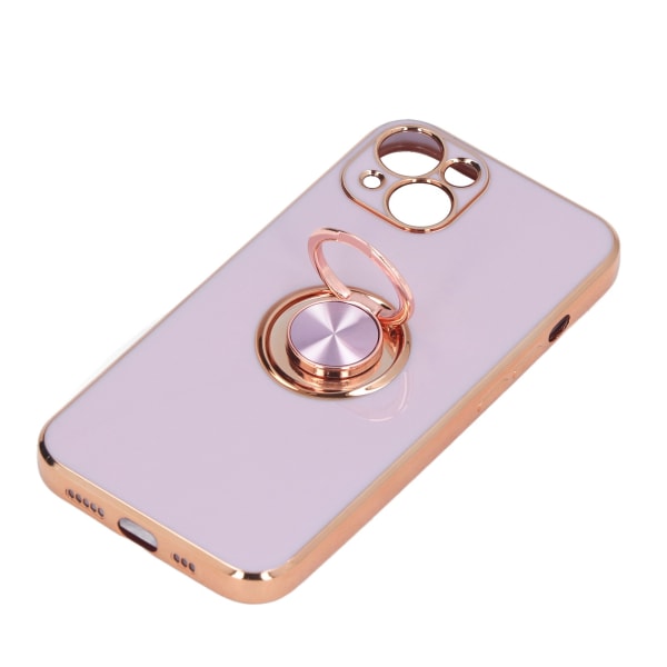 Mobiltelefon Cover til iPhone 13 med Rose Gold Glitterbelagt Ring Stand Ultra Tynd Fleksibel TPU Telefon Beskyttende Cover