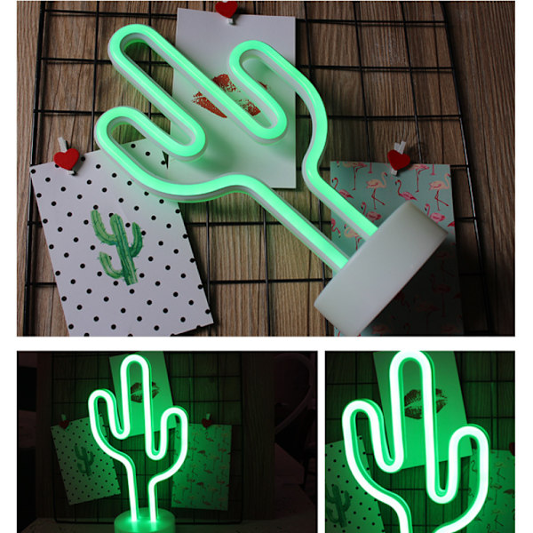 LED Neon Dekoration, Kaktus Tema Väggkonst för Barn och Vuxna, Nattlampa med Säker och Energibesparande Design, Enkel att Installera Heminredning, Idealisk