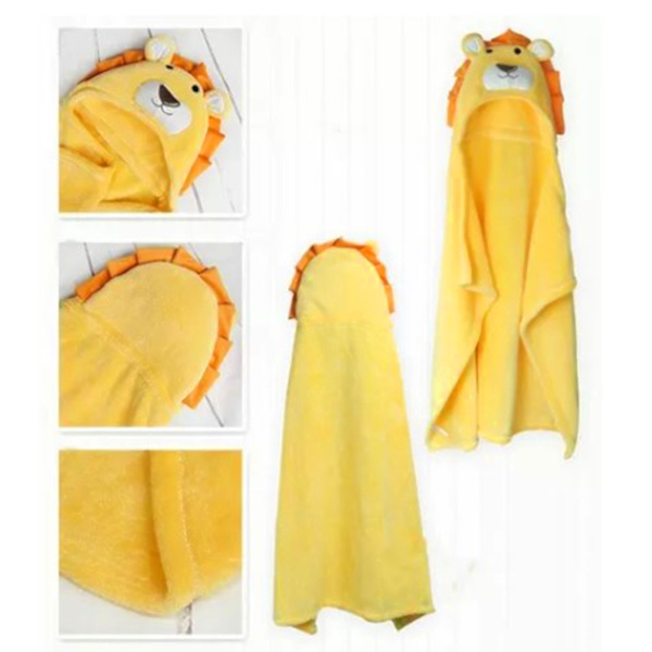 Gul Løve Baby Flanell Teppe Utstoppet Dyr Hode Baby Teppe for Gutter Jenter 100x100cm