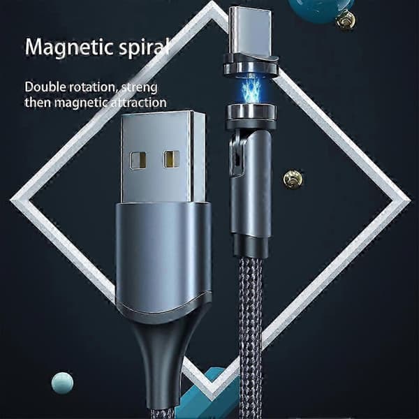 Magnetisk opladerkabel Type C opladerkabel Magnet opladerledning USB C opladerkabel