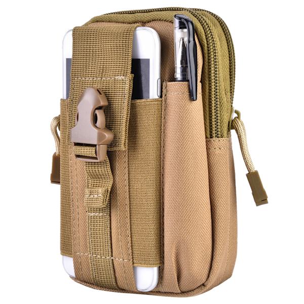 Hållbar multifunktionell unisex utomhus bärbar taktik sport midjeväska (Khaki)