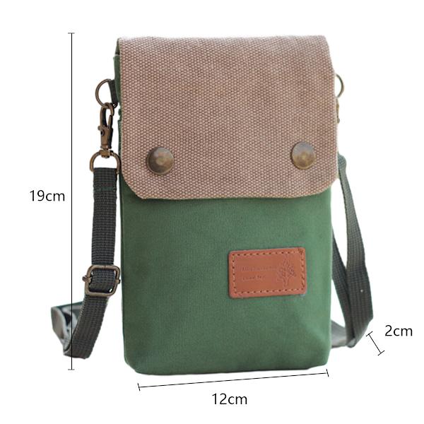 Lærred Lille Flip Crossbody Taske Mobiltelefon Pung til Kvinder Wristlet Tegnebog Taske Møntpung