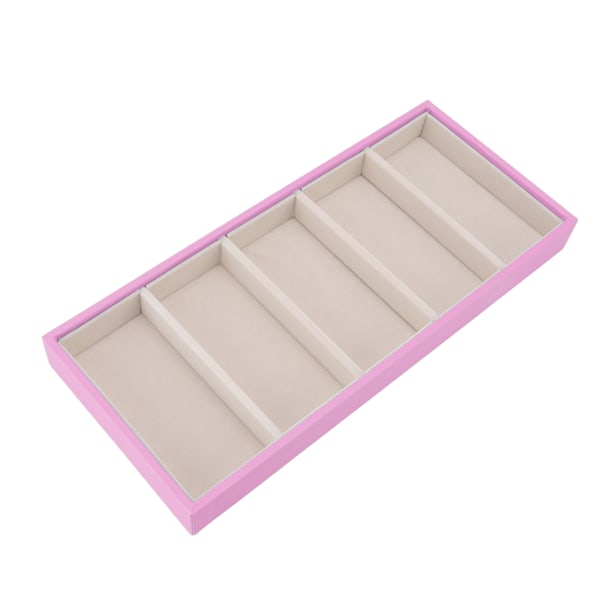 5 Gitter Brilleetui Multifunktion Pladsbesparende 5 Slot Solbriller Holder Opbevaringsboks Pink