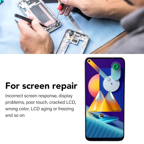 LCD-näyttö Digitointi Näytön Vaihto Kehyksellä Samsung Galaxy M11 M115 SM M115 6.4 Tuuman Kosketusnäyttö Kokoonpano Korjaustyökalusarjan Kera