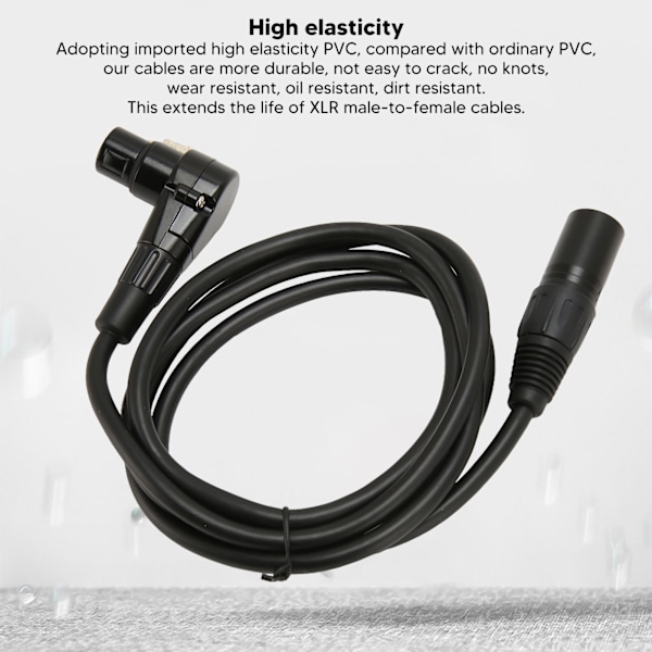 XLR Han til 90 Graders Hun Mikrofonkabel 3 Pin Forsølvet OFC Leder XLR Mikrofonbalanceret Kabel 4.9ft
