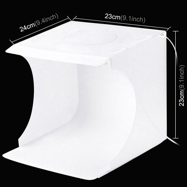 Lättvikts Fotostudio, Portabelt Mini Fototält För Små Föremål, Vikbart Med Dubbel LED-belysning, 6500K Belysning, Snabb Installation & 6