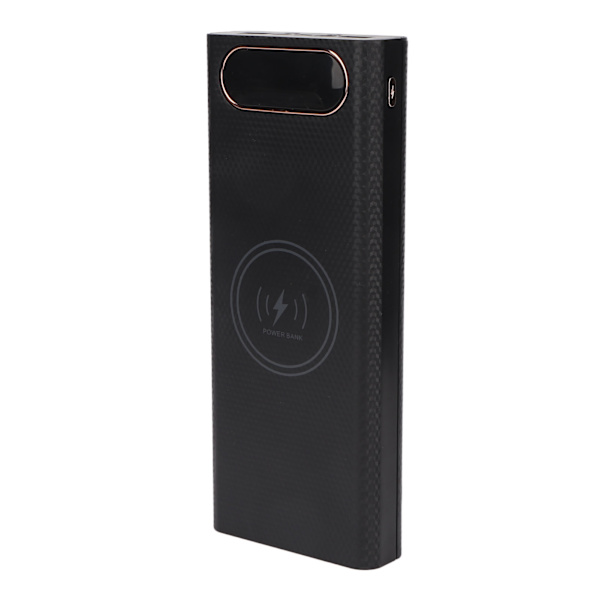 8x21700-akkupankin kotelo, nopea lataus 22,5 W, DIY-virtapankkikotelo, 15 W langaton lataus, 21700-akkukotelo, musta