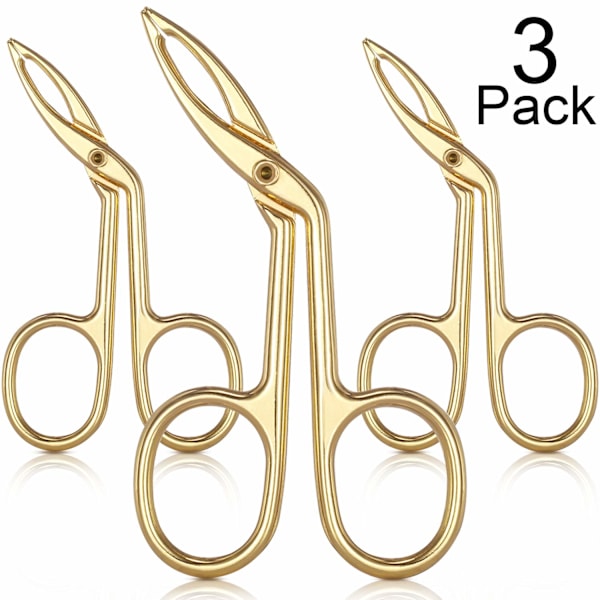 3 pakker øyenbrynspinsett, saksformet