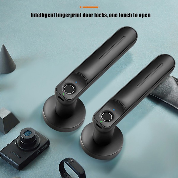 Nyckellöst Smart Lås, Tyst Dörrlås Med Nödnyckelupplåsning Och USB-Laddningsport, Smart Fingeravtryckslås För Trädörrar, Hus,