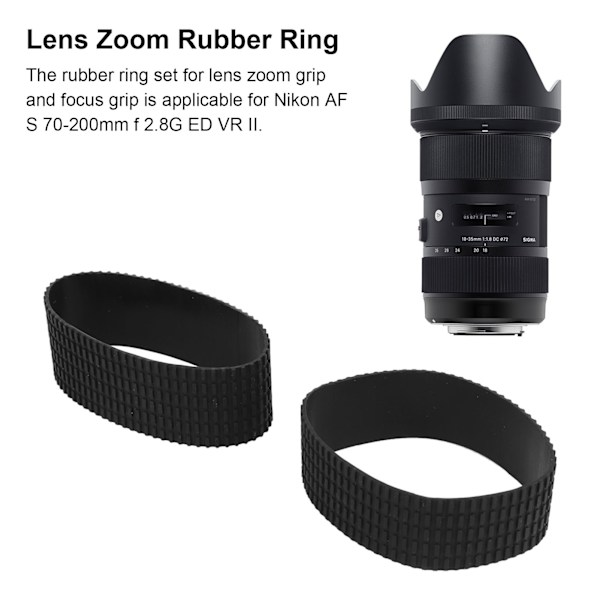 Nikon AF S 70-200mm F 2.8G ED VR II -kameran tarkka zoomaus- ja tarkennuskahvan kumirenkaiden vaihto