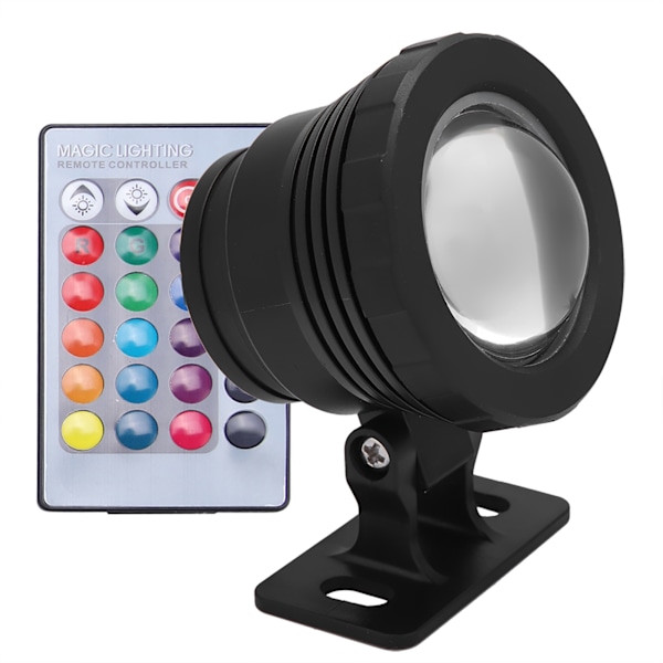 RGB LED undervandslys Vandtæt Multifarvet til udendørs havebelysning AC85-265V (sort)