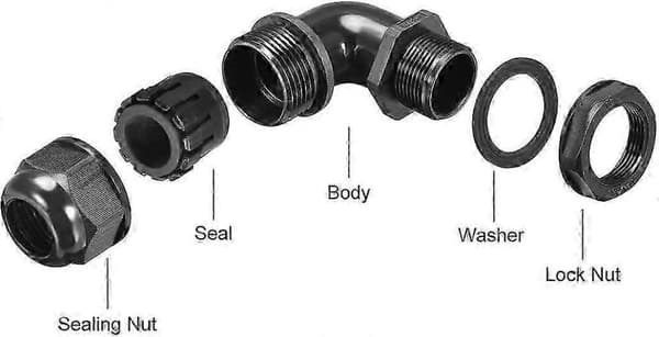 GETIT 90 vanntett kabelforskruning 9mm-14mm diameter kabel 2 stk