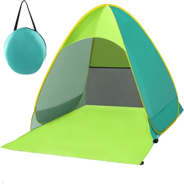 Portabelt Solskydd, Lättmonterat Pop Up Strandtält med UPF 50+ Solskydd, Värmeisolering, Andningsförmåga & Barnvänlig Design för Oändligt