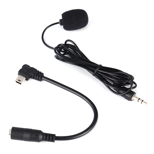 Svart 3,5 mm ekstern mikrofonklips på mikrofon + adapterkabel for GoPro Hero4 3/3+