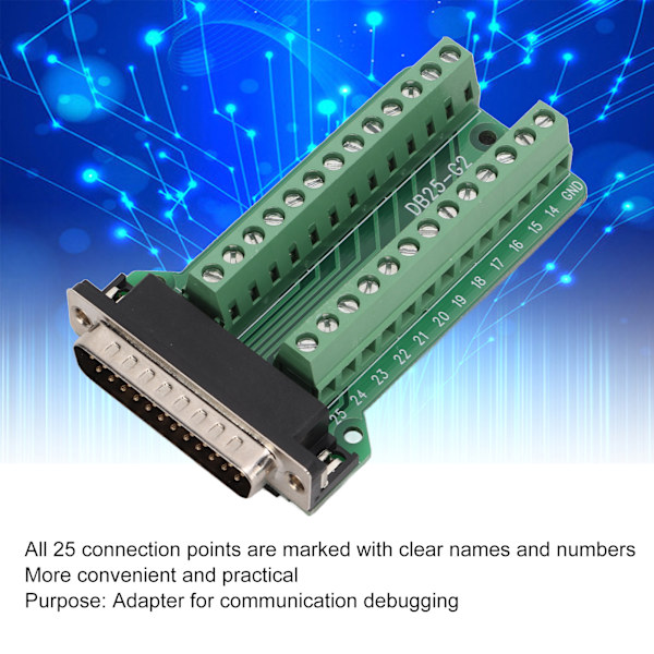 25-nastainen liitinlohko, signaalimoduuli, niittaustyyppinen PCB-levy viestintävirheenkorjaukseen DB25-G2